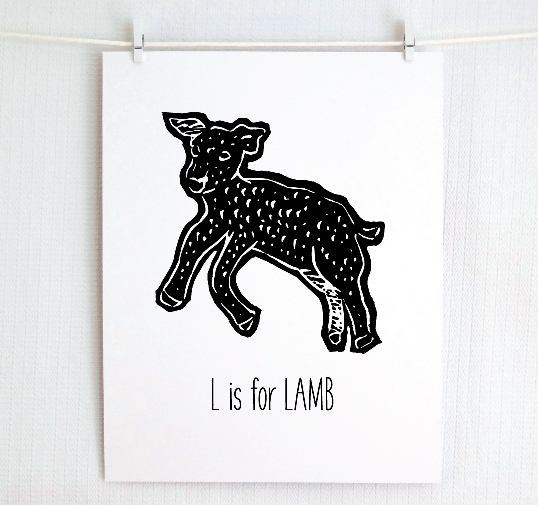 L is for Lamb: Farm Alphabet Letter Print
