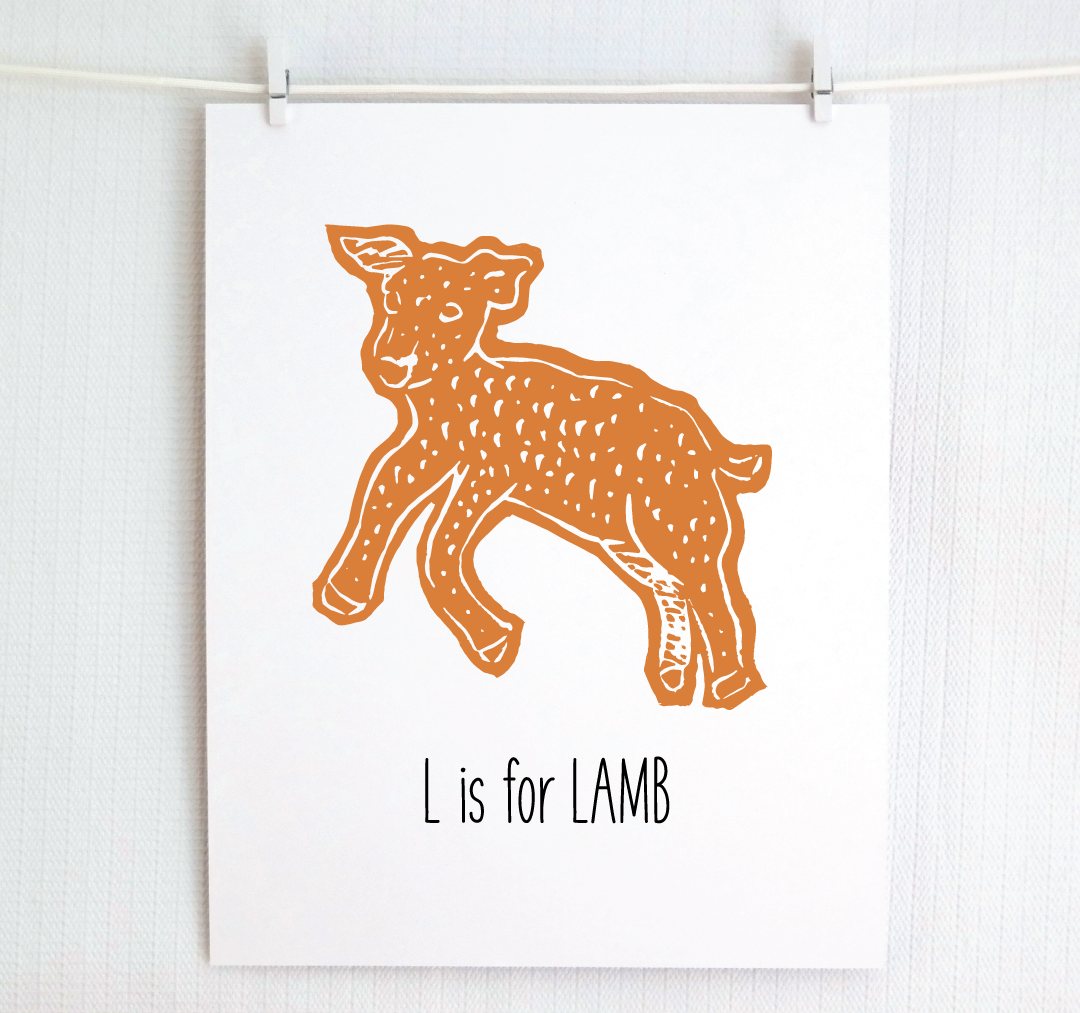 L is for Lamb: Farm Alphabet Letter Print