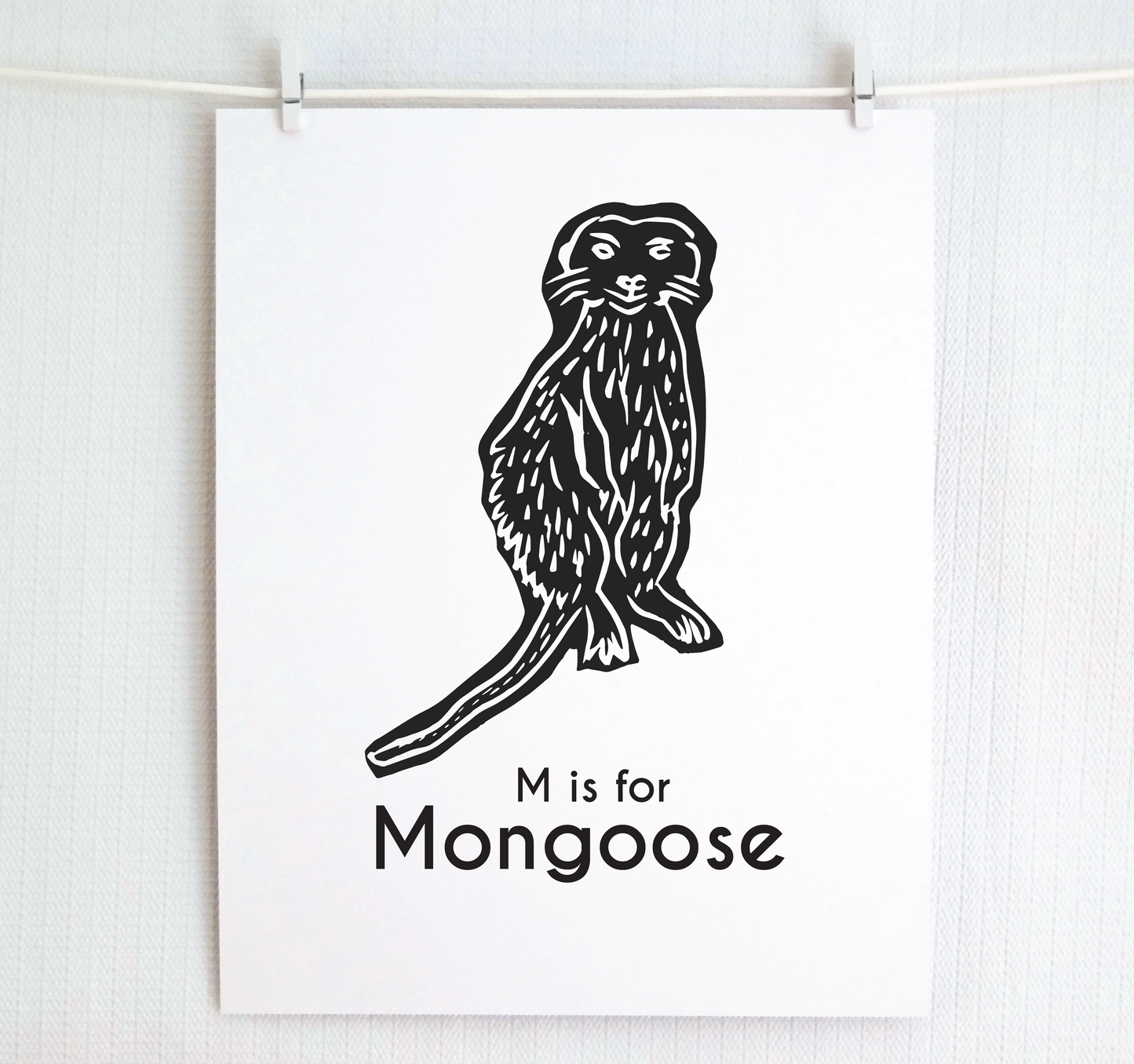 M is for Mongoose: Captivating Creatures Alphabet Letter Print