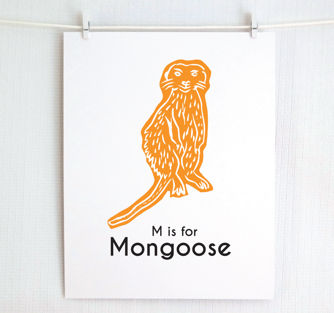 M is for Mongoose: Captivating Creatures Alphabet Letter Print