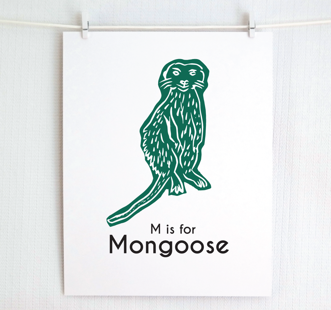 M is for Mongoose: Captivating Creatures Alphabet Letter Print