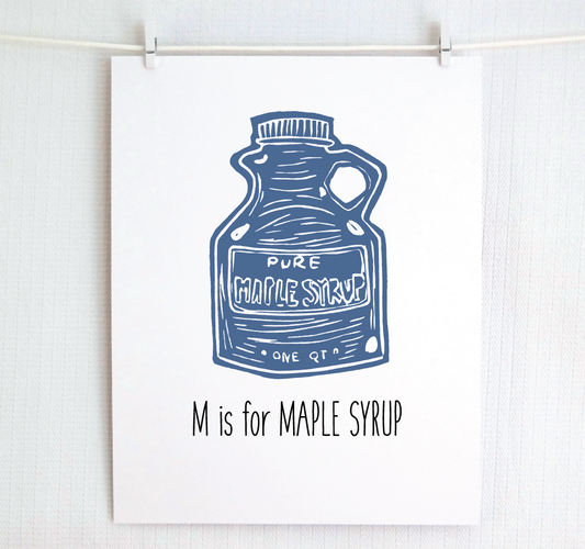 M is for Maple Syrup: Farm Alphabet Letter Print