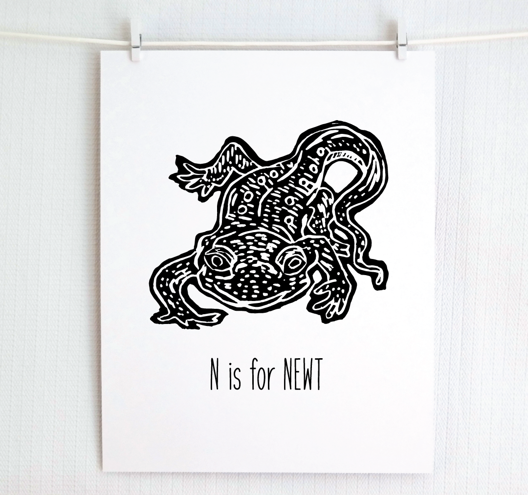 N is for Newt: Farm Alphabet Letter Print
