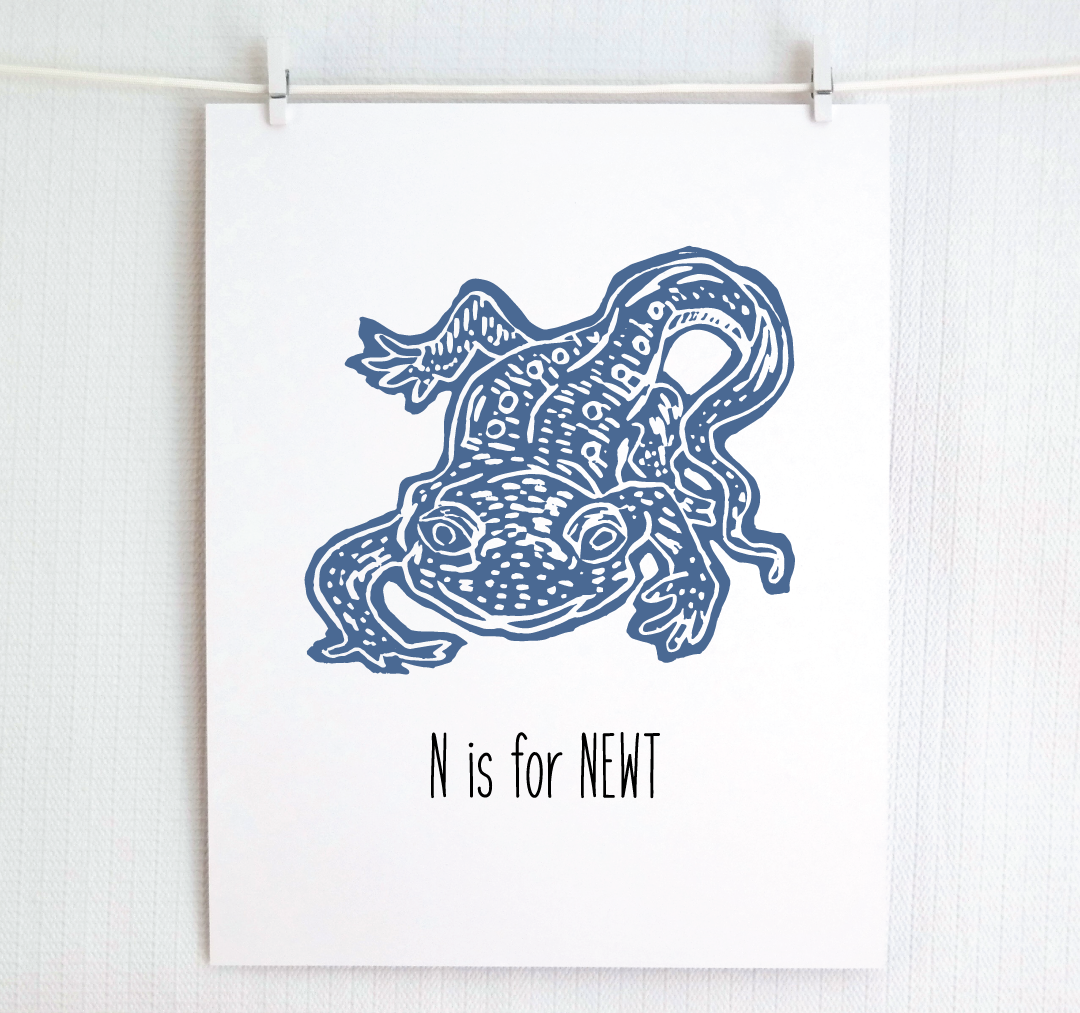 N is for Newt: Farm Alphabet Letter Print