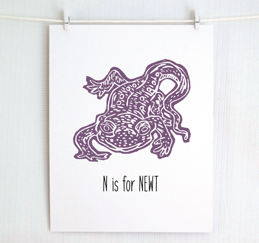 N is for Newt: Farm Alphabet Letter Print