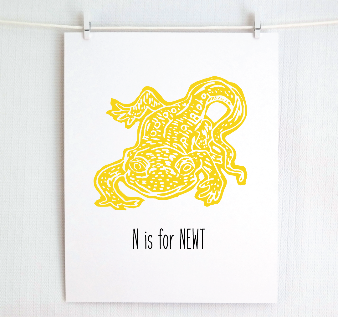 N is for Newt: Farm Alphabet Letter Print