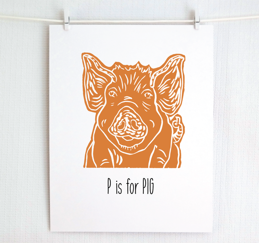 P is for Pig: Farm Alphabet Letter Print