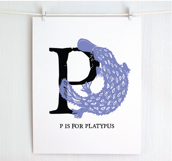 P is for Platypus Illustrated Print