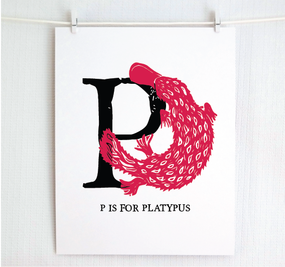 P is for Platypus Illustrated Print