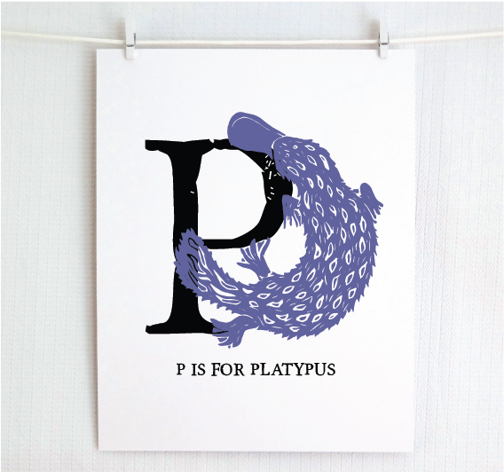 P is for Platypus Illustrated Print