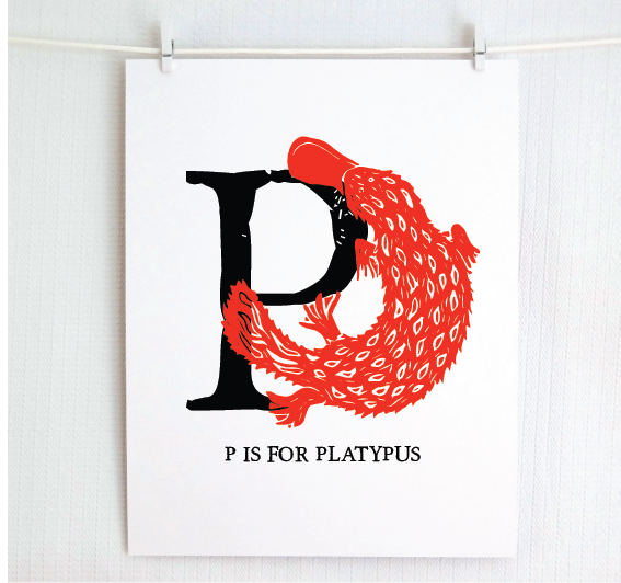 P is for Platypus Illustrated Print