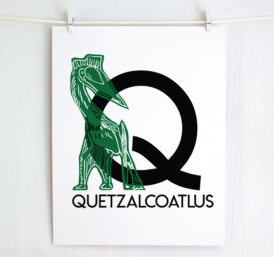 Q is for Quetzalcoatlus Illustrated Print
