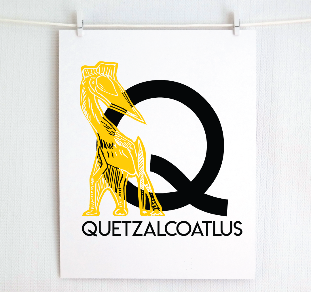 Q is for Quetzalcoatlus Illustrated Print