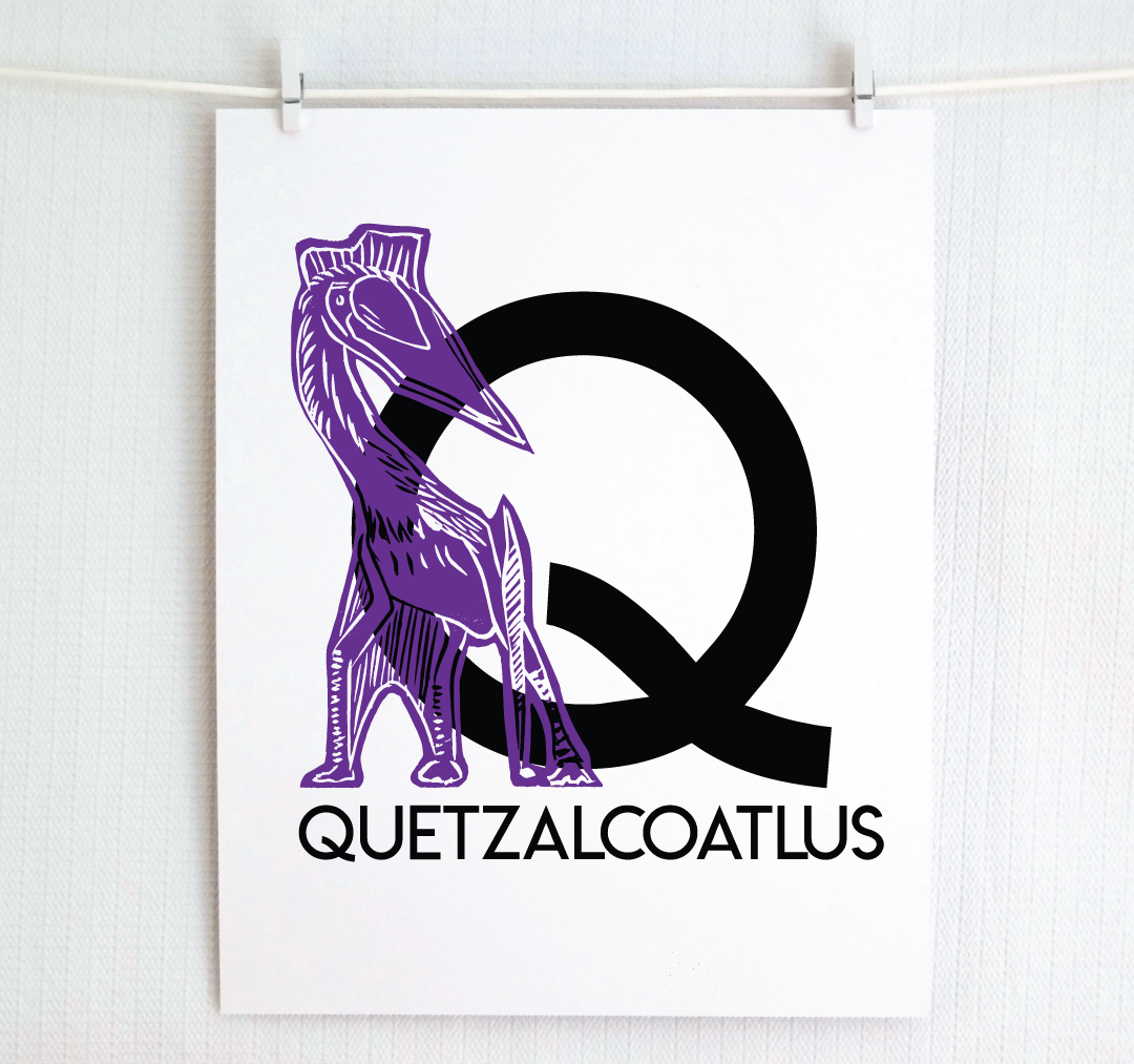 Q is for Quetzalcoatlus Illustrated Print