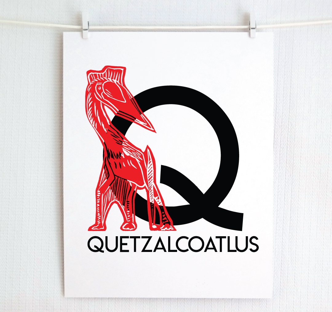 Q is for Quetzalcoatlus Illustrated Print