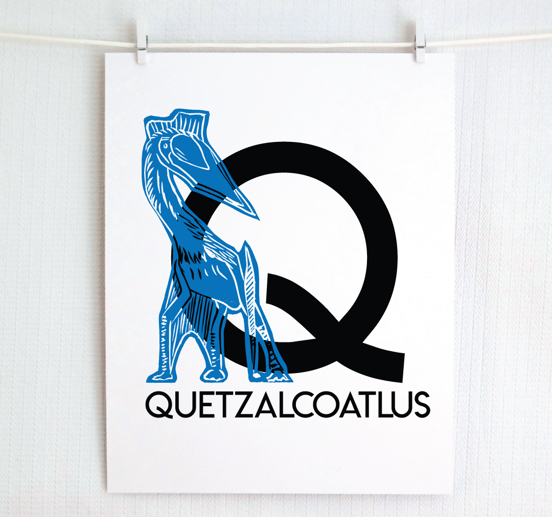 Q is for Quetzalcoatlus Illustrated Print