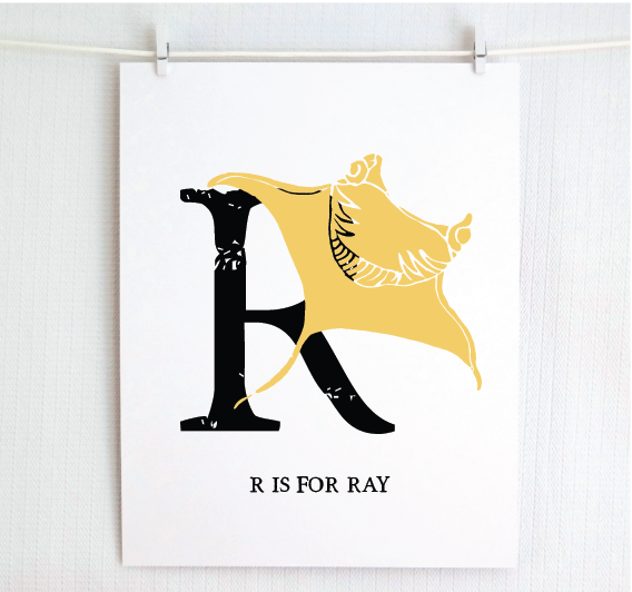 R is for Ray Illustrated Print
