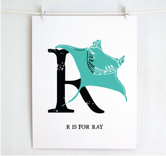 R is for Ray Illustrated Print