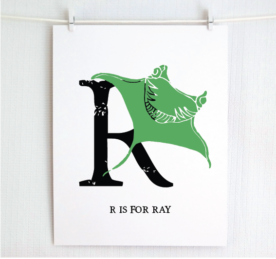 R is for Ray Illustrated Print