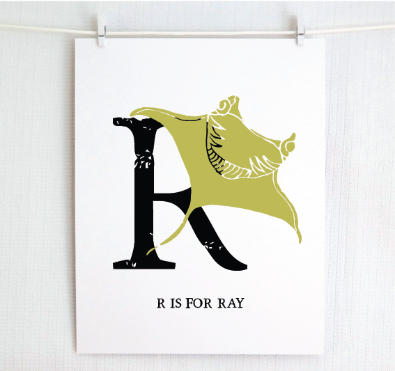 R is for Ray Illustrated Print