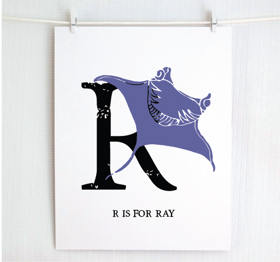 R is for Ray Illustrated Print