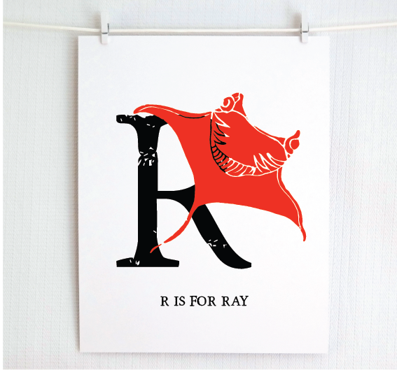 R is for Ray Illustrated Print