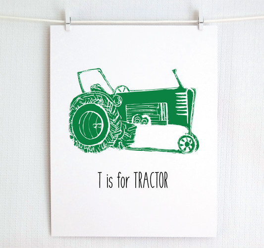 T is for Tractor: Farm Alphabet Letter Print