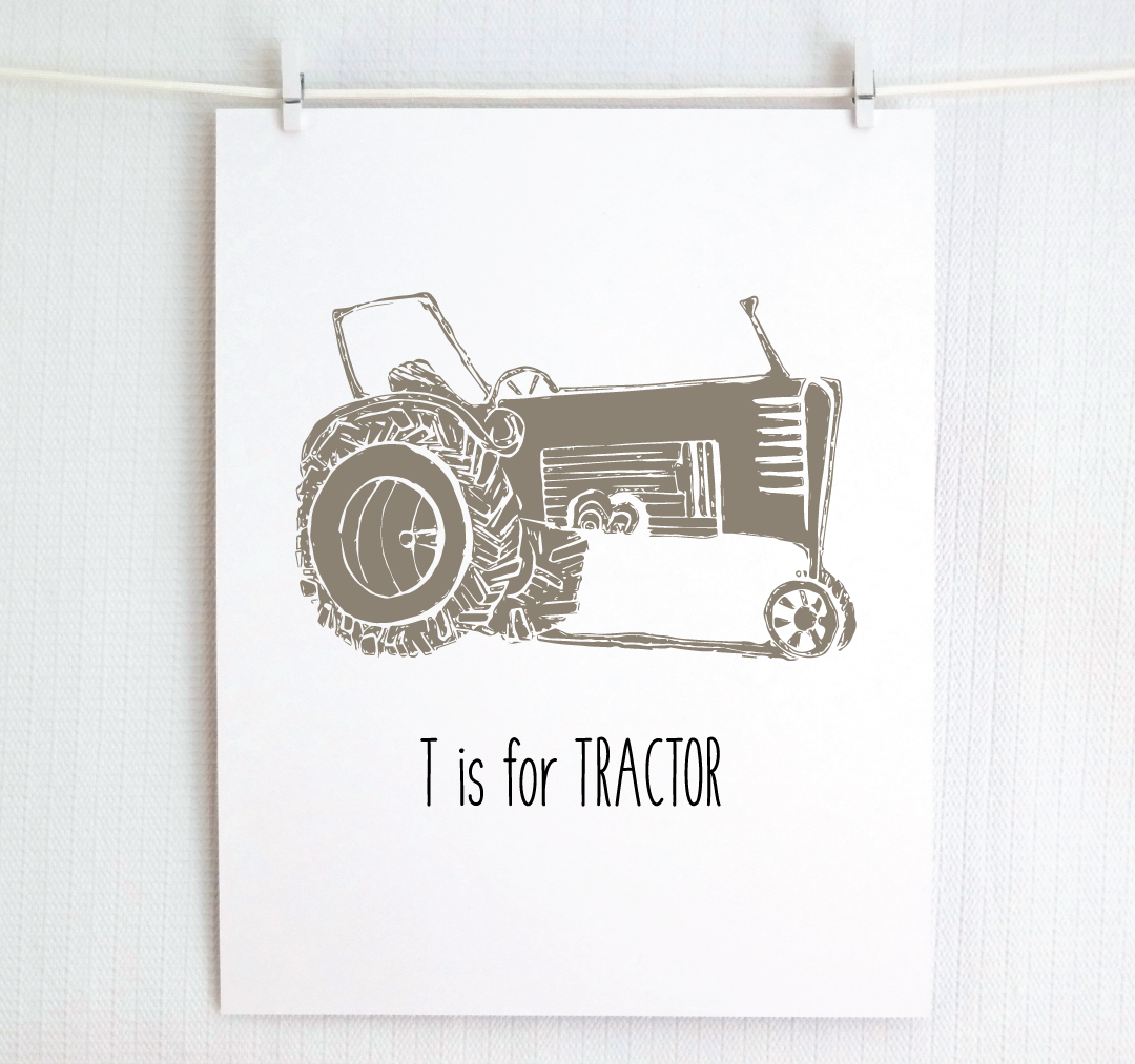 T is for Tractor: Farm Alphabet Letter Print