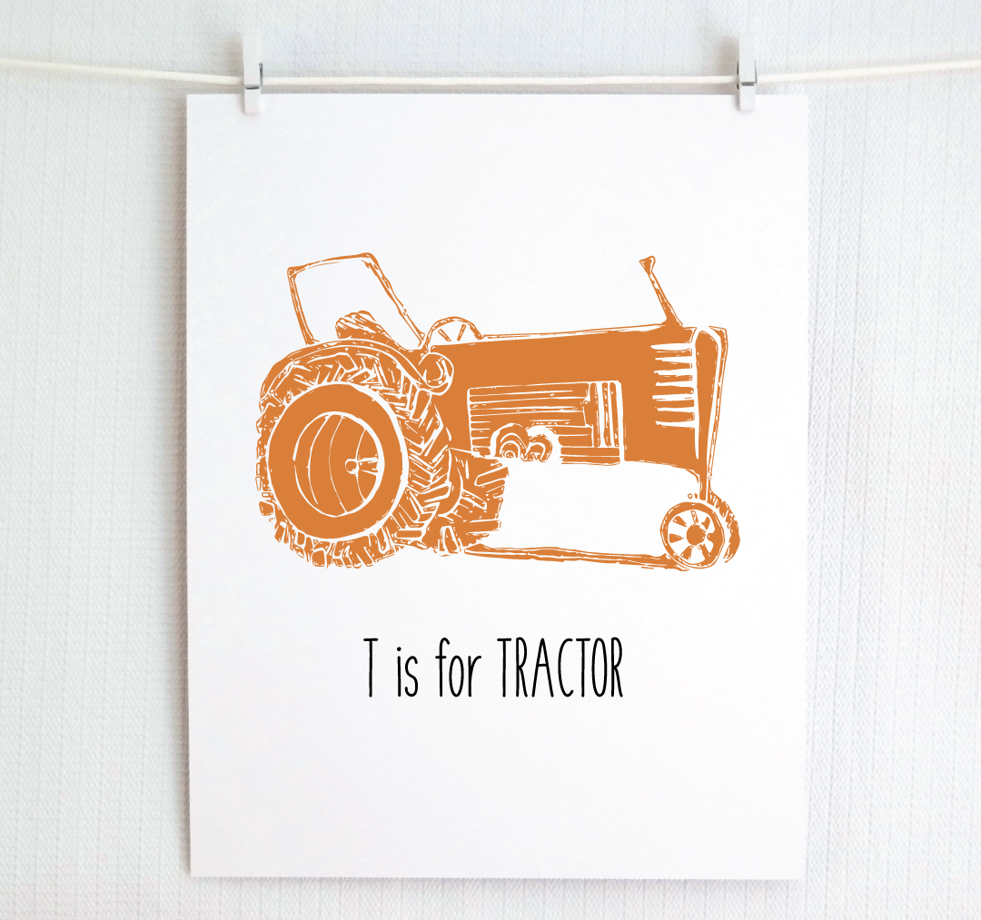 T is for Tractor: Farm Alphabet Letter Print
