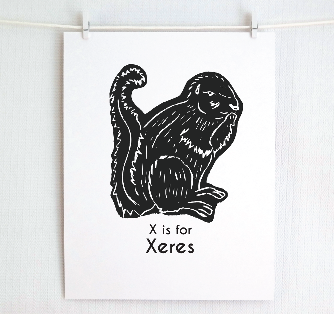 X is for Xeres: Captivating Creatures Alphabet Letter Print
