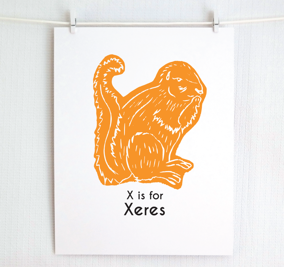 X is for Xeres: Captivating Creatures Alphabet Letter Print