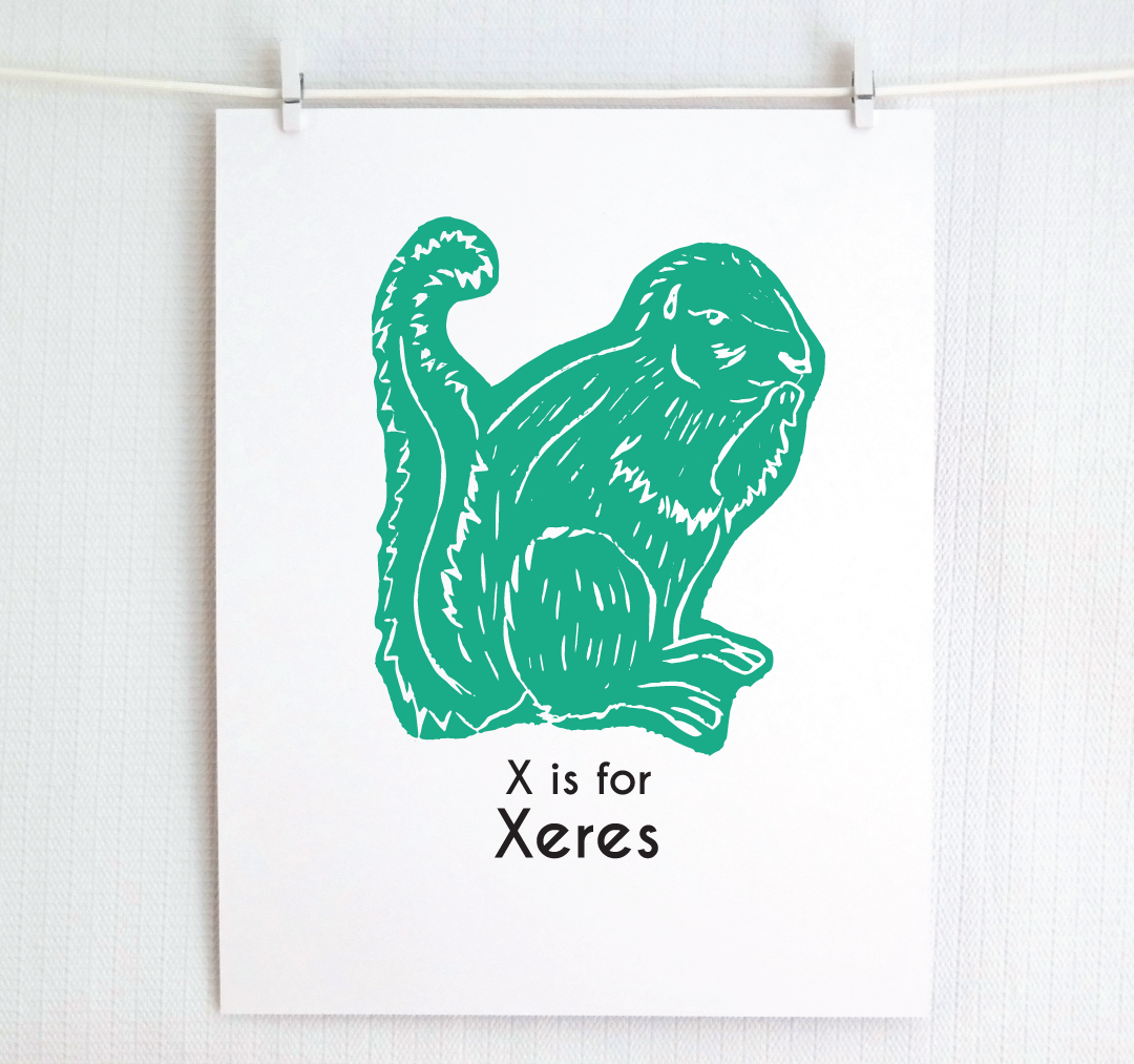 X is for Xeres: Captivating Creatures Alphabet Letter Print