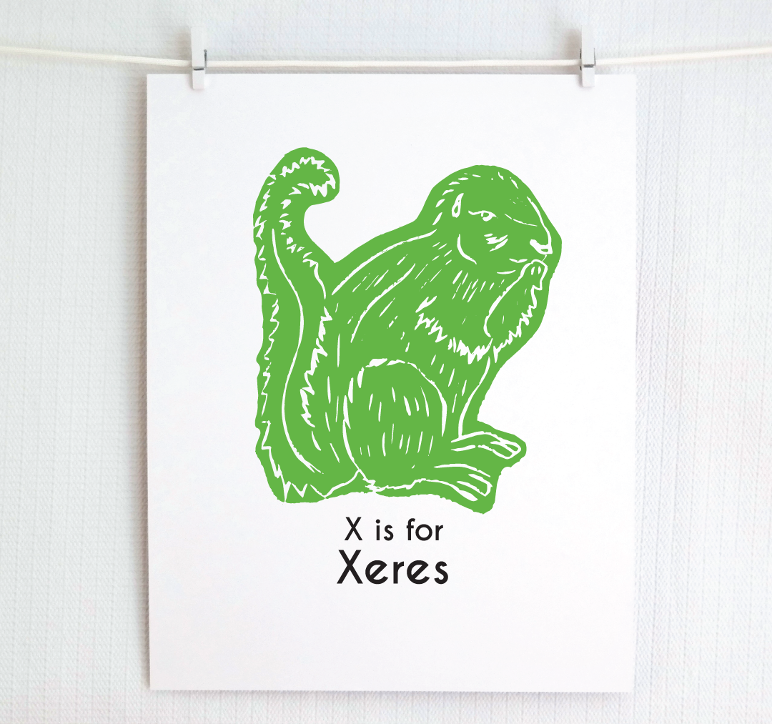 X is for Xeres: Captivating Creatures Alphabet Letter Print