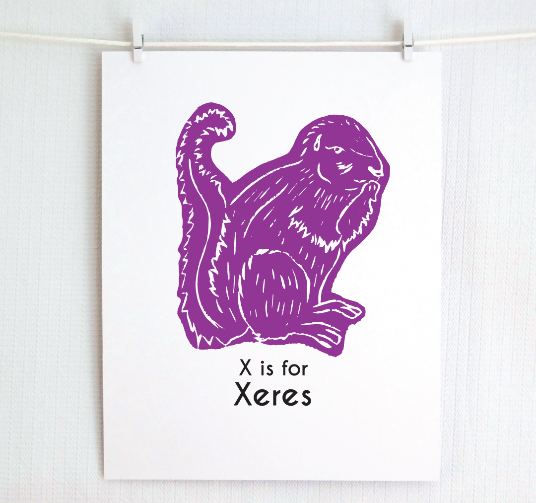 X is for Xeres: Captivating Creatures Alphabet Letter Print