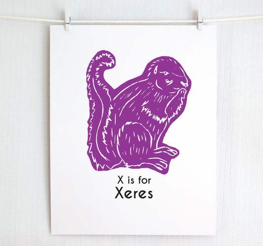 X is for Xeres: Captivating Creatures Alphabet Letter Print