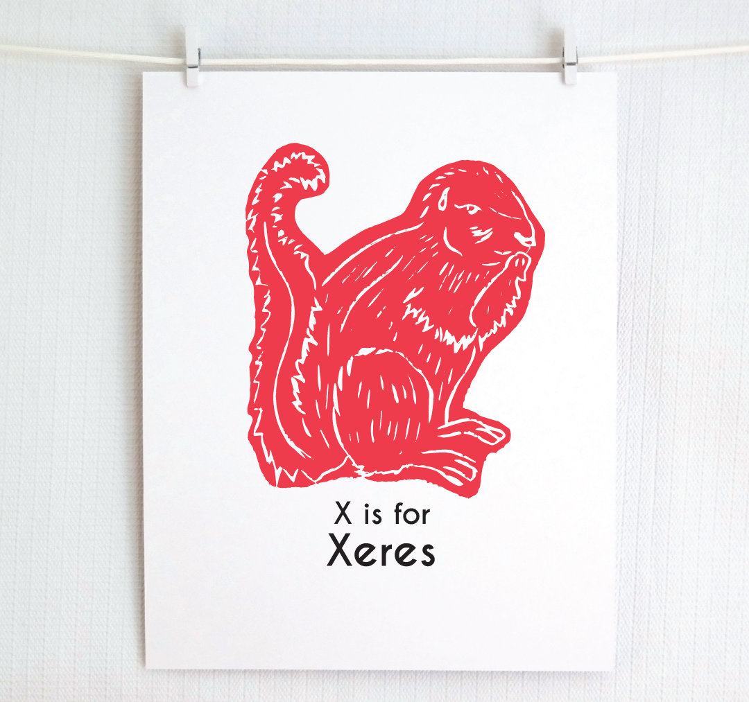 X is for Xeres: Captivating Creatures Alphabet Letter Print