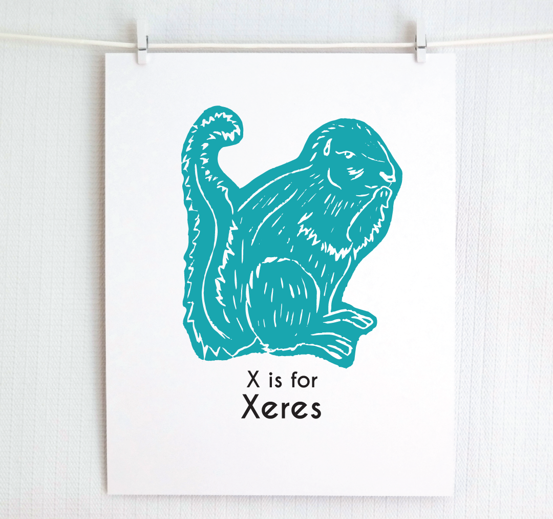 X is for Xeres: Captivating Creatures Alphabet Letter Print