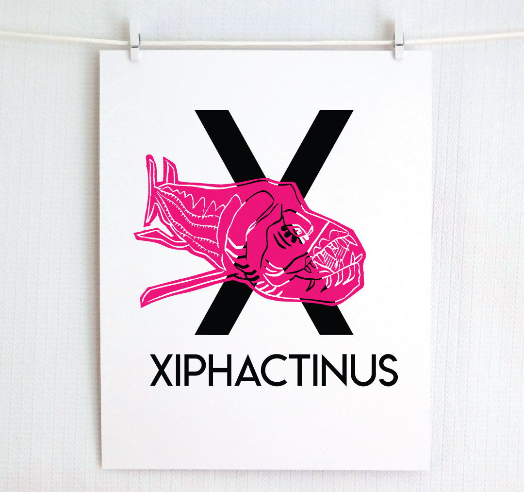 X is for Xiphactinus Illustrated Print