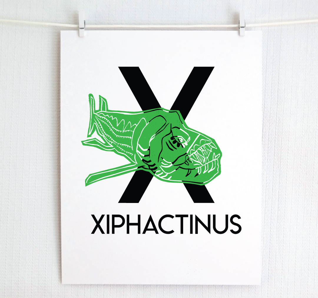 X is for Xiphactinus Illustrated Print