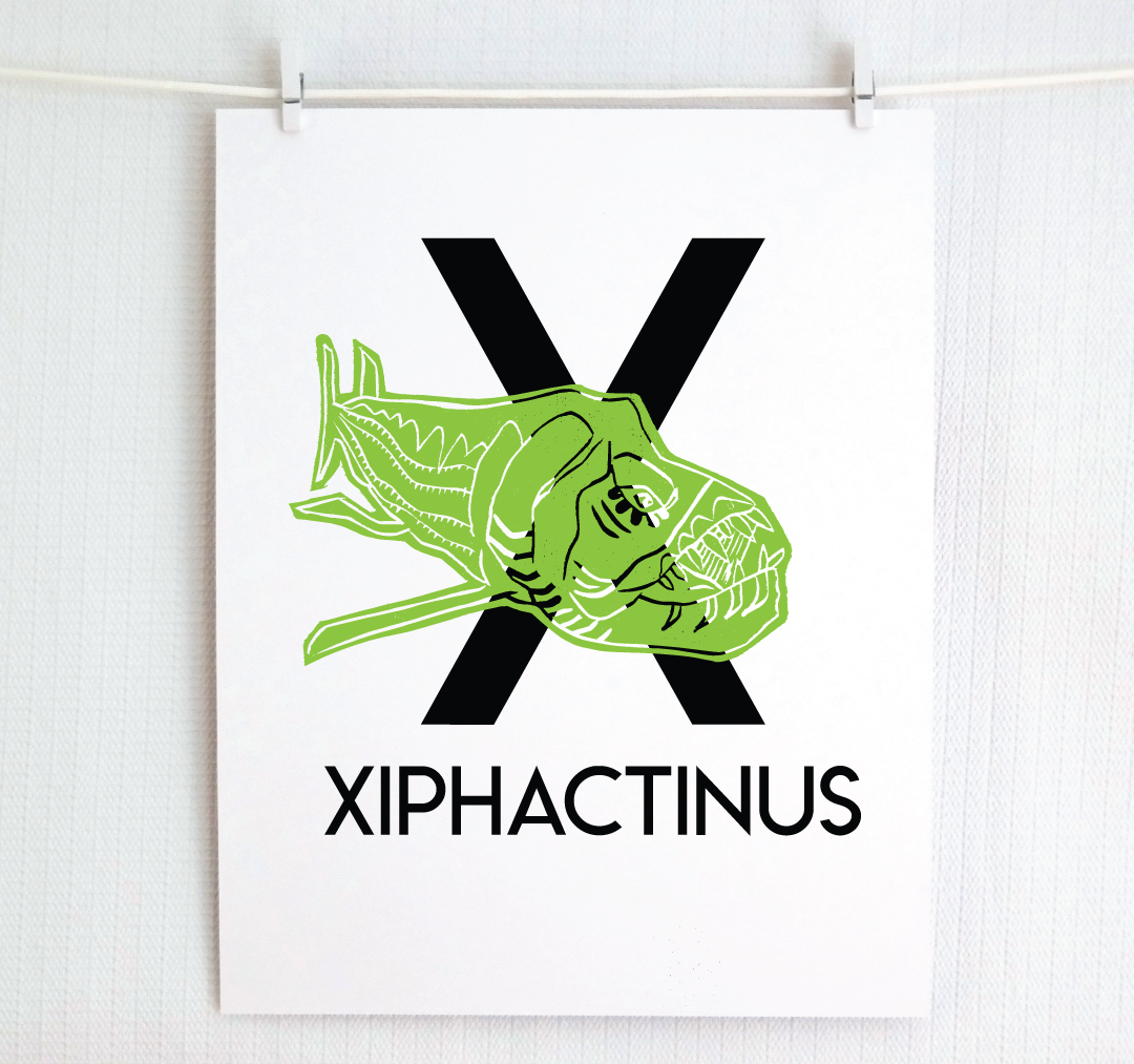 X is for Xiphactinus Illustrated Print