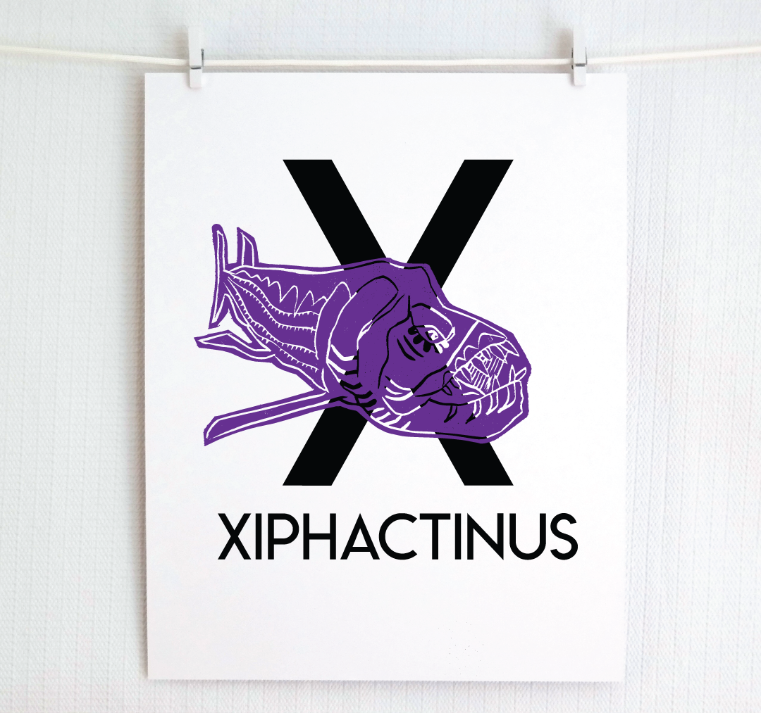 X is for Xiphactinus Illustrated Print