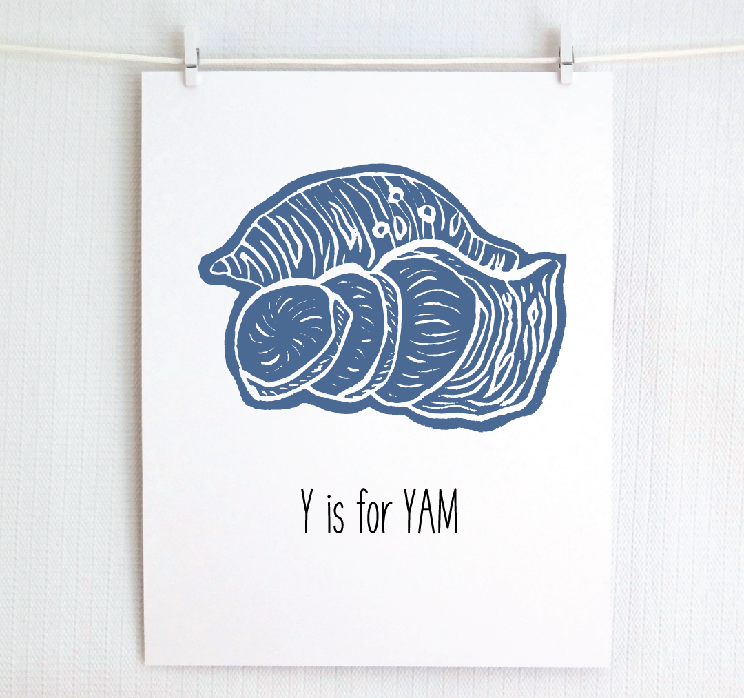 Y is for Yam: Farm Alphabet Letter Print
