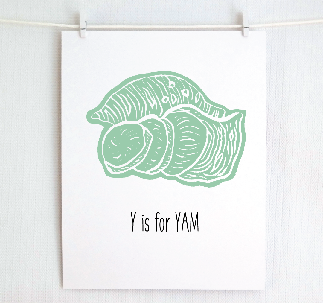 Y is for Yam: Farm Alphabet Letter Print