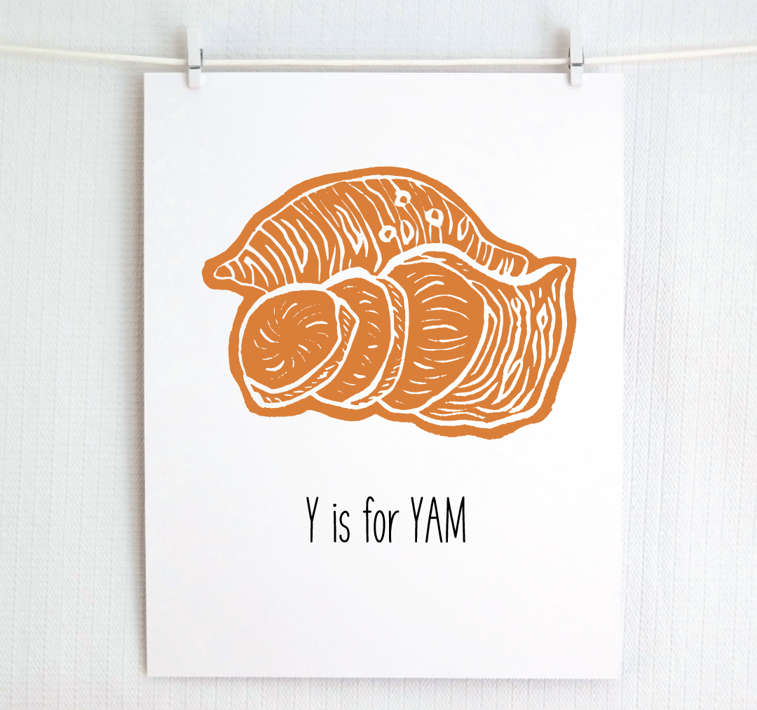 Y is for Yam: Farm Alphabet Letter Print