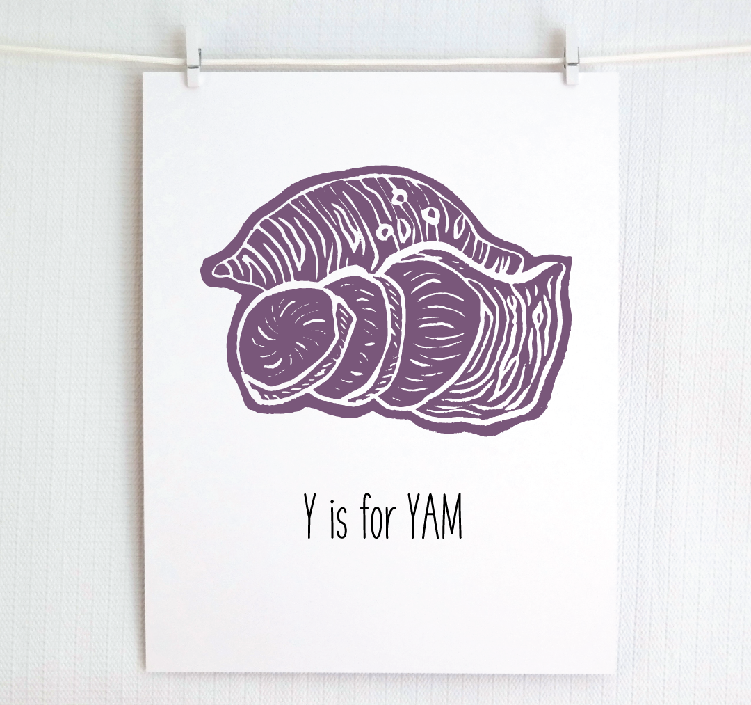 Y is for Yam: Farm Alphabet Letter Print