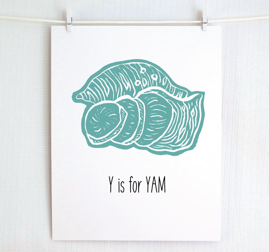 Y is for Yam: Farm Alphabet Letter Print