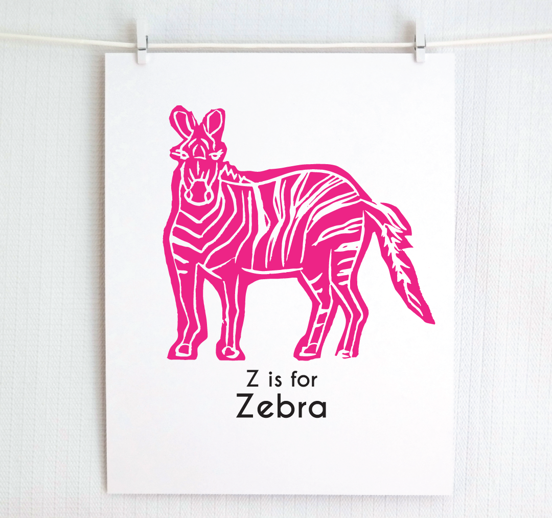 Z is for Zebra: Captivating Creatures Alphabet Letter Print