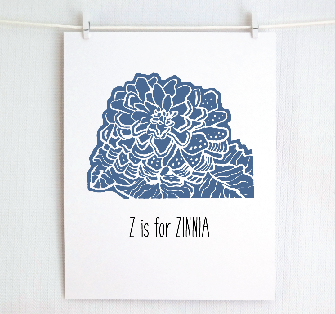 Z is for Zinnia: Farm Alphabet Letter Print