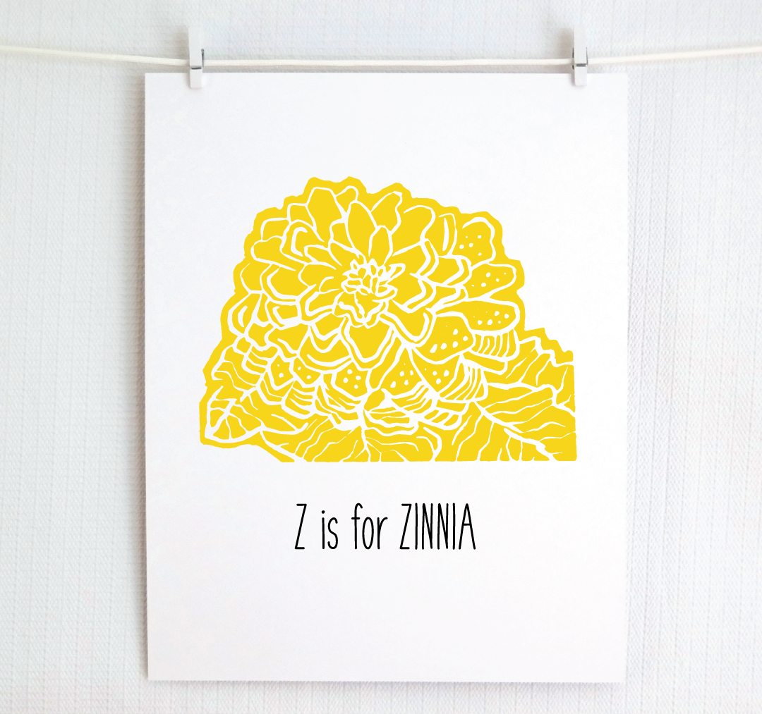 Z is for Zinnia: Farm Alphabet Letter Print