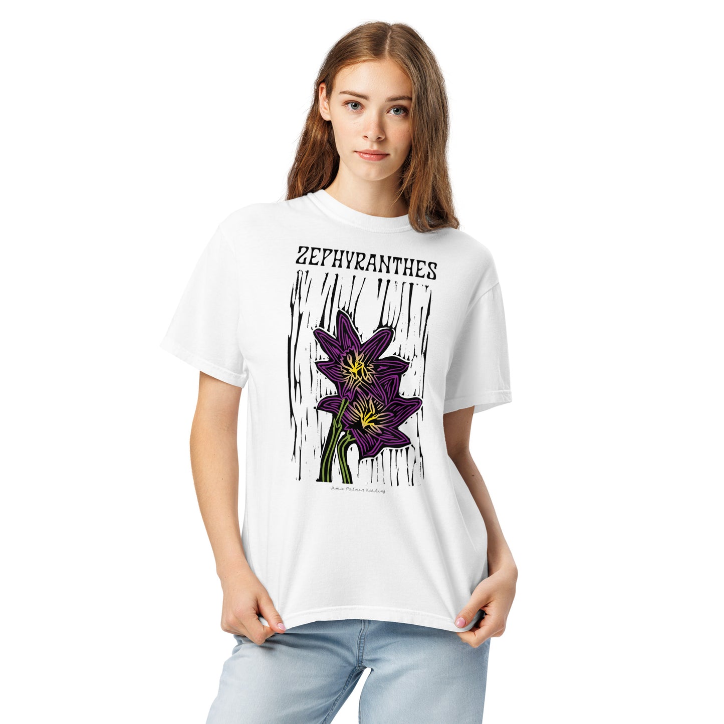 Zephyranthes Flower: Unisex heavyweight t-shirt